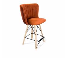 Стул полубарный Sheffilton SHT-ST36-1/S80-1  песчаная буря/прозрачный лак/чёрный муар