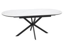 Стол обеденный SIGNAL GASTON Ceramic белый/черный 140-180/100
