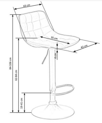 Стул барный HALMAR H95 горчичный/черный