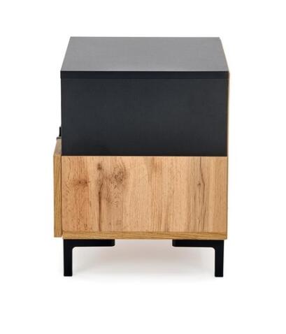 Тумба прикроватная HALMAR SILVIA дуб вотан/черный