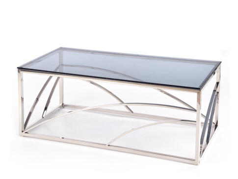 Стол журнальный HALMAR UNIVERSE дымчатый/серебристый, 120/60/45