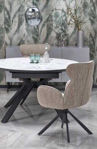 Стул HALMAR K571 темно-бежевый/черный, поворотный