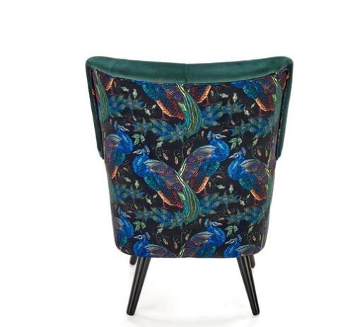 Кресло HALMAR PAGONI Bluvel 78 темно-зеленый/черный