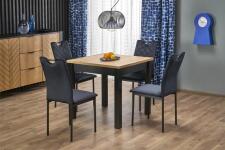 Стол обеденный HALMAR QUBIK дуб артизан/черный 80-200/80