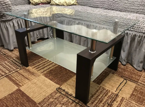 Стол журнальный SIGNAL LISA BASIC II  прозрачный/венге