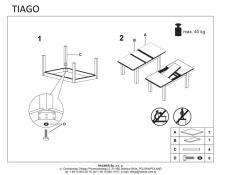 Стол обеденный HALMAR TIAGO 2 белый/белый 140-220/80