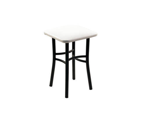 Табурет ВВР Квадрат белый крокодил/черный, экокожа