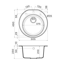 Кухонная мойка Omoikiri Miya 50R BL Tetogranit/черный