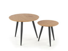 Комплект HALMAR MENTONA 2  (2 стола журнальных) дуб золотой/черный, 40/41 и 59/48