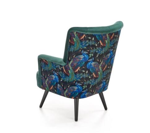 Кресло HALMAR PAGONI Bluvel 78 темно-зеленый/черный