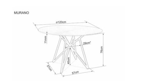 Стол обеденный SIGNAL MURANO белый/хром 120