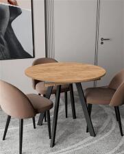 Стол ВВР Элип Дуб крафт золотой/черный профиль, ЛДСП