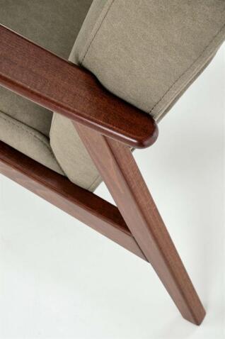 Кресло HALMAR MILANO 1S tap. Castel 39 оливковый/орех