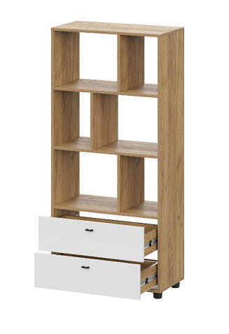 Стеллаж SV-МЕБЕЛЬ (МС Милан К) Дуб Золотой/Белый Матовый