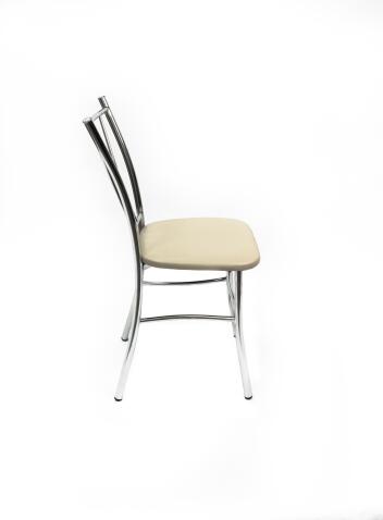Стул ВВР Трилогия ваниль/хром, экокожа