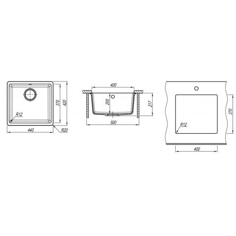 Мойка ZORG Fast 44 PREMIUM black metallic
