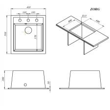 Мойка ZORG Rock 46 PREMIUM black metallic
