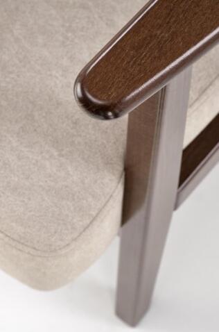 Кресло HALMAR MILANO 1S tap. Castel 15 бежевый/орех