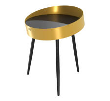 Стол журнальный Sheffilton SHT-CT58 черный глянец/золото/черный муар