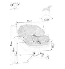 Кресло SIGNAL BETTY серый/черный