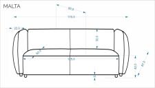 Диван HALMAR MALTA серый