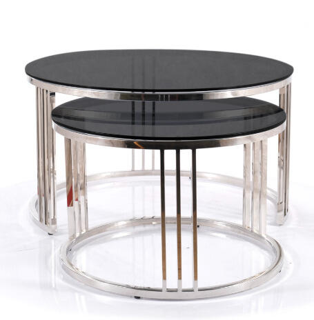 Комплект SIGNAL VIENNA (2 стола журнальных) дымчатый/серебряный