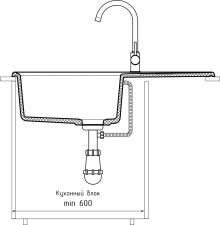 Кухонная мойка GRANFEST LEVEL LV-860L иней