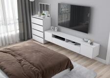 Тумба для ТВ NN Мебель (МС Токио) Белый текстурный