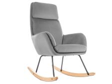 Кресло-качалка SIGNAL HOOVER Velvet серый/черный/дуб