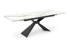 Стол обеденный HALMAR LUCIANO белый мрамор/черный 180-230/90