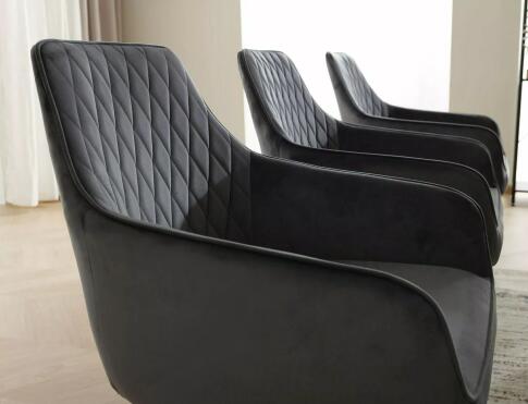 Стул SIGNAL MARLO Velvet Bluvel 14 серый/черный, поворотный