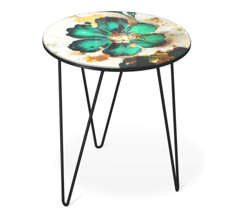 Стол журнальный Sheffilton SHT-CT27 малахитово-зеленый/черный муар