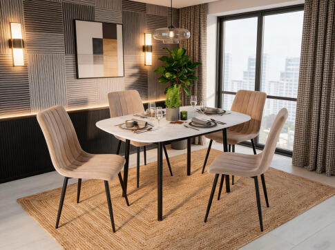 Стол ВВР Кэлли-2 раздвижной, Лавант/черный, пластик