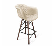 Стул барный Sheffilton SHT-ST31-С4/S80 кремовый/темный орех/черный