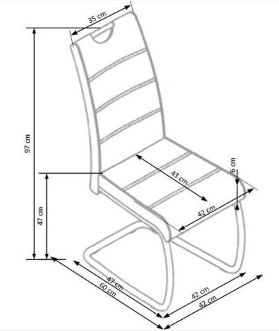 Стул HALMAR K349 серый/хром