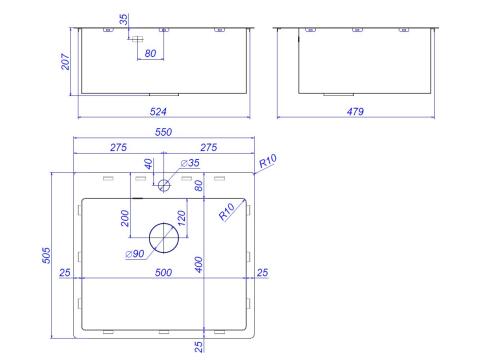 Мойка ZORG ZRN 5055 PREMIUM PVD Gold