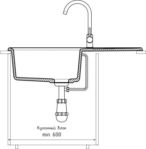 Кухонная мойка GRANFEST LEVEL LV-860L кашемир