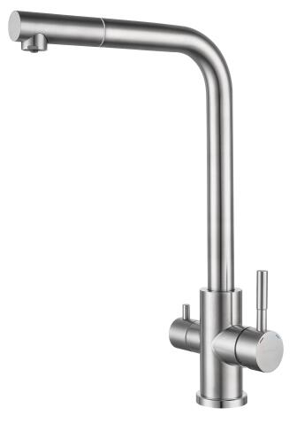 Смеситель для кухни GRANFEST QUARZ Z-5421 нержавейка