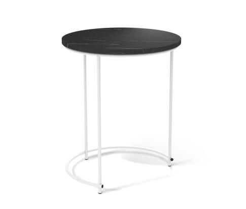 Стол журнальный Sheffilton SHT-CT7 артикул СЖ-86 камень пьетра черный/белый муар