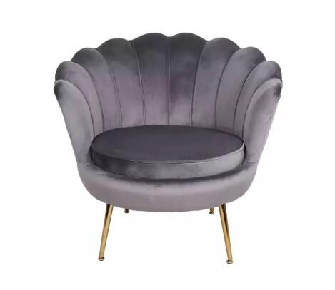 Кресло SIGNAL CAMELLIA Velvet Bluvel 14 серый/золотой