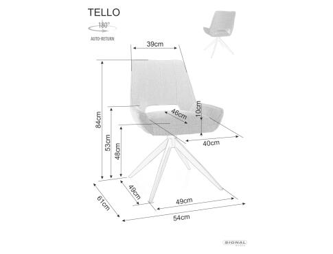 Стул SIGNAL TELLO Bjorn 13 серый/черный, поворотный