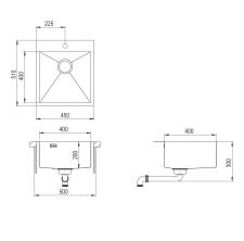 Мойка кухонная AQUASANITA Steel AIR 100 X-T graphite