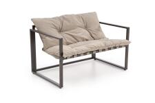 Комплект HALMAR SHARK (софа + 2 кресла + стол журнальный) черный/капучино