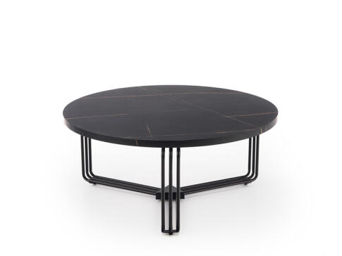 Стол журнальный HALMAR ANTICA черный мрамор/черный, 80/36