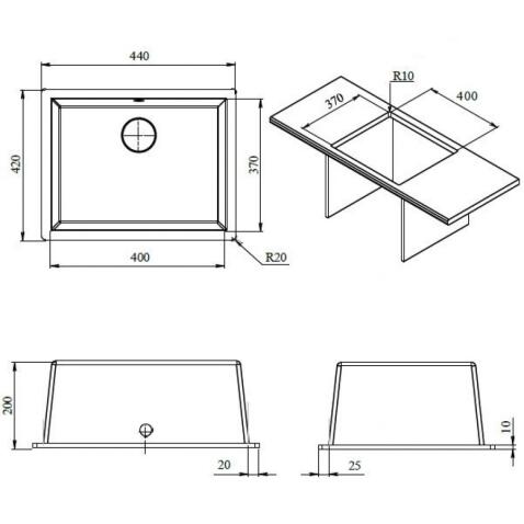Мойка ZORG Fast 44 PREMIUM black metallic