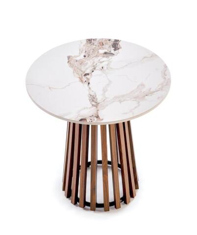 Стол журнальный HALMAR CARINA S бежевый мрамор/орех