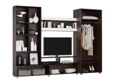 Стенка МК Стиль КАМИЛА МДФ венге/глянцевая белый