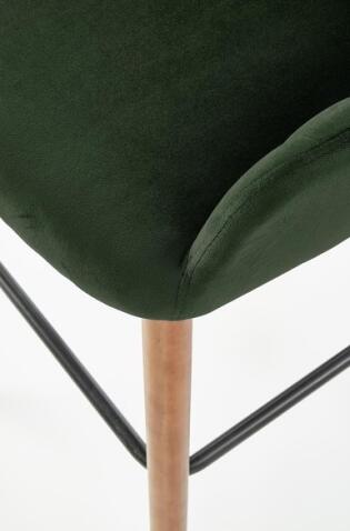 Стул барный HALMAR H93 темно-зеленый/орех