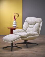 Комплект HALMAR KRONOS (кресло+подставка для ног) бежевый/разноцветный