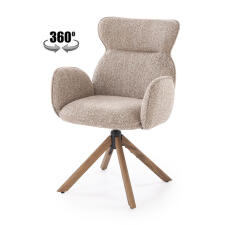 Стул HALMAR K585 темно-бежевый/орех светлый, поворотный